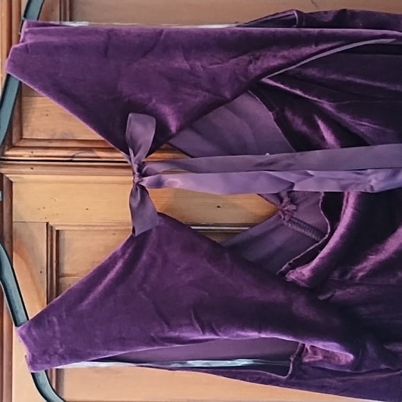 NWT Candalite velvet sleeveless retro look full length event dress in purple XL - Picture 6 of 6